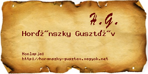 Horánszky Gusztáv névjegykártya